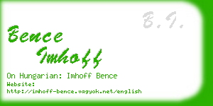 bence imhoff business card